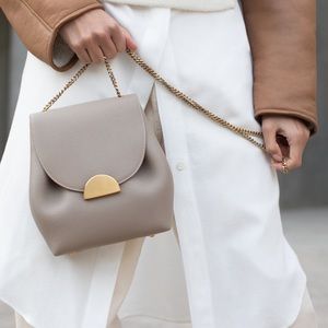 Polene Numero Un Mini - Monochrome Grey Leather